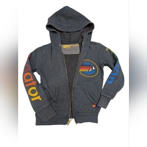 Aviator Nation Charcoal Hoodie with Colorful Logo